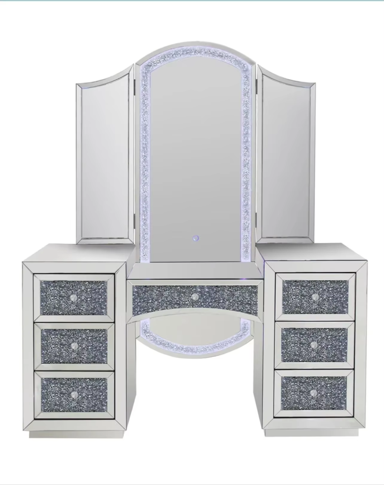 Silver Glass Dressing Table