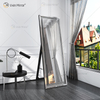 Standing Hanging Or Leaning Rectangle Floor Mirror Crystal Surround Full Body Mirror Wall Mounted Dressing Mirror for Bedroom