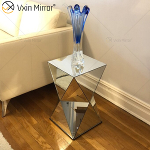 Modern Design Round Top Balck Mirrored BedSide Table Leib Block End Table Crystal Console Table for Sofas WXWF-953