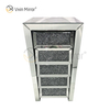 Vxin Mirror Silver Crushed WXWF-707 Diamon Nightstand Bevel Bedside Table With 5 Drawer Mirrored Bedside Table