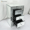 Vxin WXWF-716 Home Modern Acrylic Nightstand 3 Drawers Mirrored Bedside Table