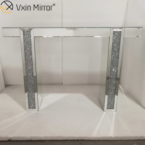 Mirrored Desk Makeup Vanity Table Mirrored Dressing Table Furniture Glass Console Table Bedroom Study Home Office WXWF-731