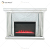 Hot Sell WXWF-1097 Sparkle Electric LED Crushed Crystal with Crystal Insert Mirror Fireplace
