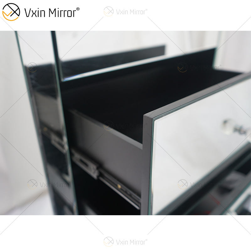 champagne mirrored nightstand