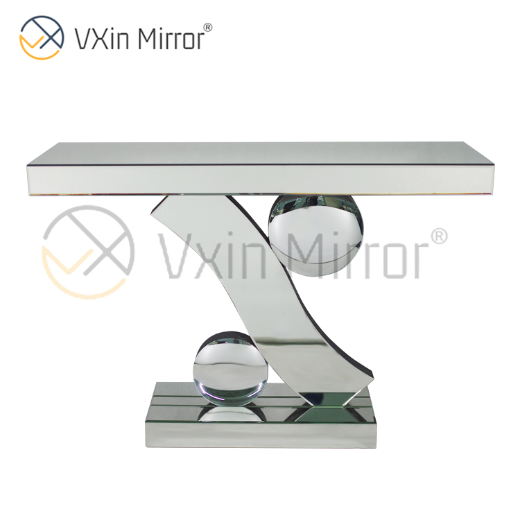 High Quality Custom Vxin Mirror Modern Crystal Furniture Silver Consol Table with The Wall Mirror