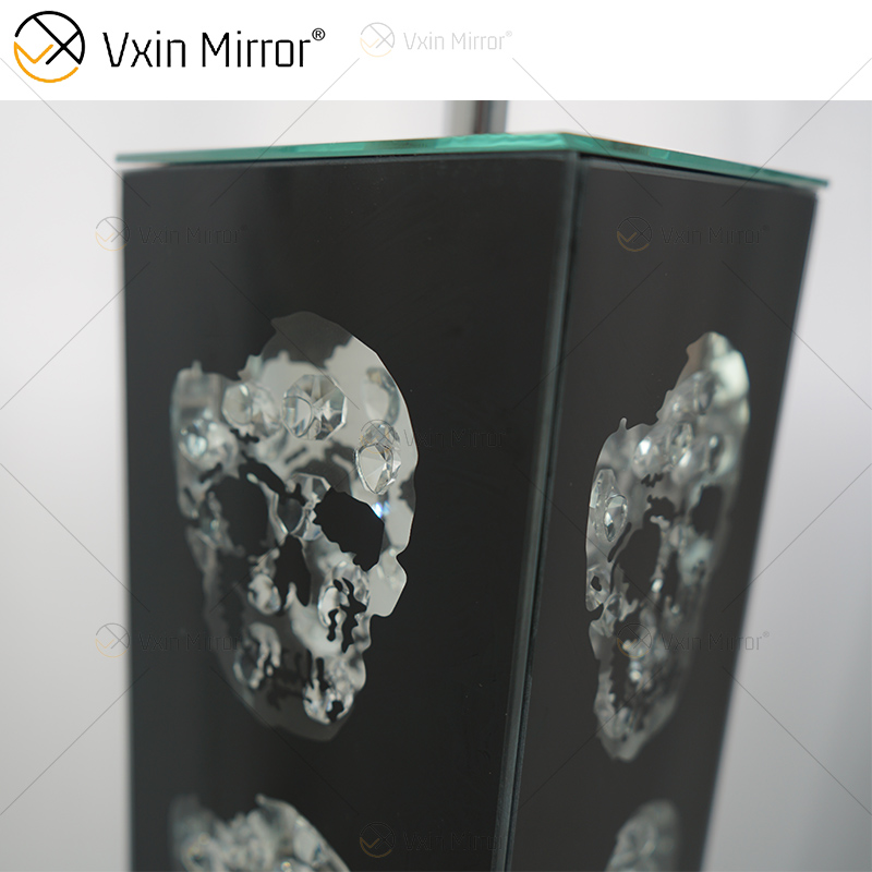 Gothic Style WXFL-027 Living Room Silver Crystal Floor Standing Lamp with Lampshade for Hotel Mirror Lamp