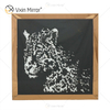 VXin WXMA-19 Home Decor Glass Frame Mirrored Cheetah Wall Art Crystal Porcelain Painting Mirror Wall Art