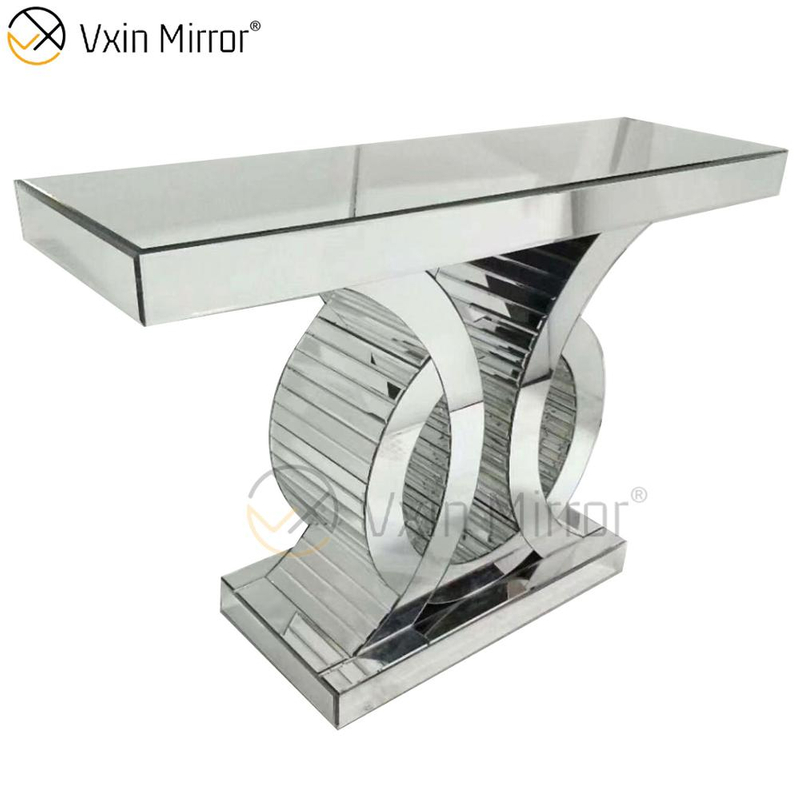 Factory Hot Sale Antique Modern Hallway Table WXF-082 Crystal Silver Mirror Narrow Mirror Console Table