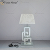 Factory Supply WXTL-001 Modern Silver 3D Table Mirror Lamp with Lampshade For Bedroom