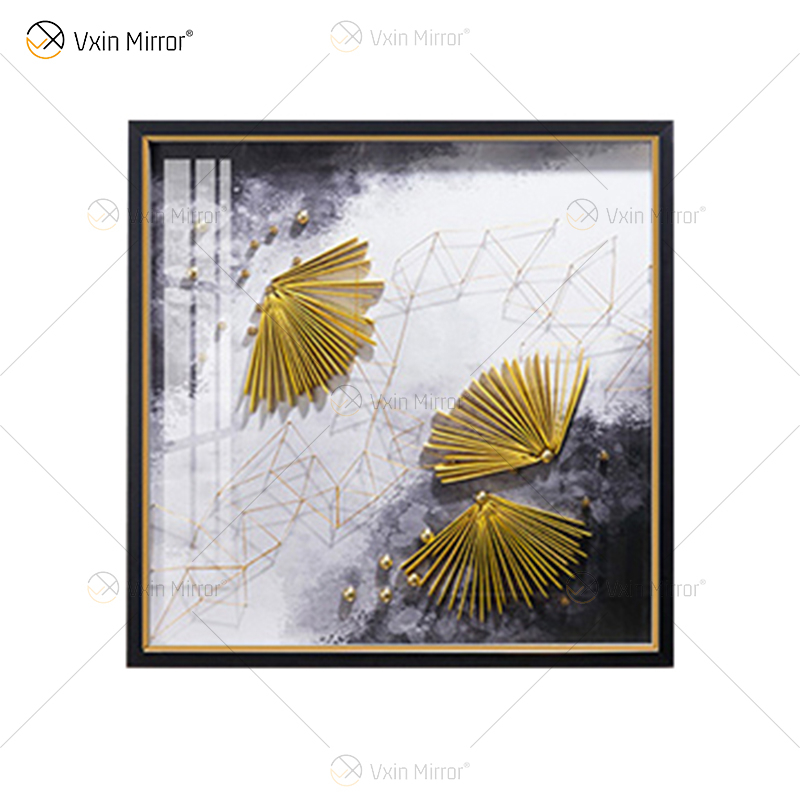 Luxury Living Room Metal Abstract Black Frame Wall Art Decor Home Decoration Pieces 