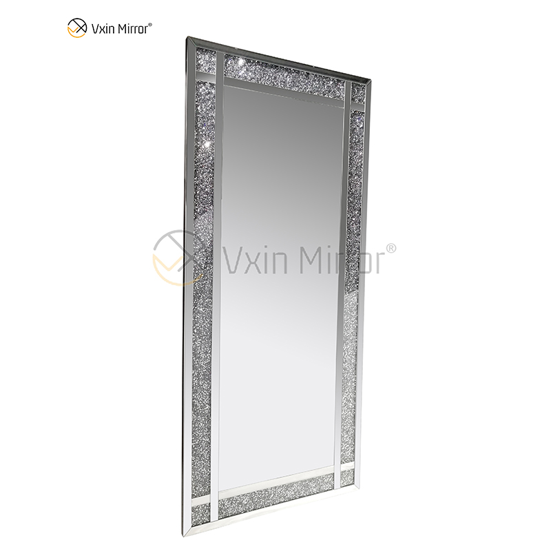 Hot Sell 168cm WXM-1082 Wall Decor Silver Crushed Diamond Rectangle Mirror