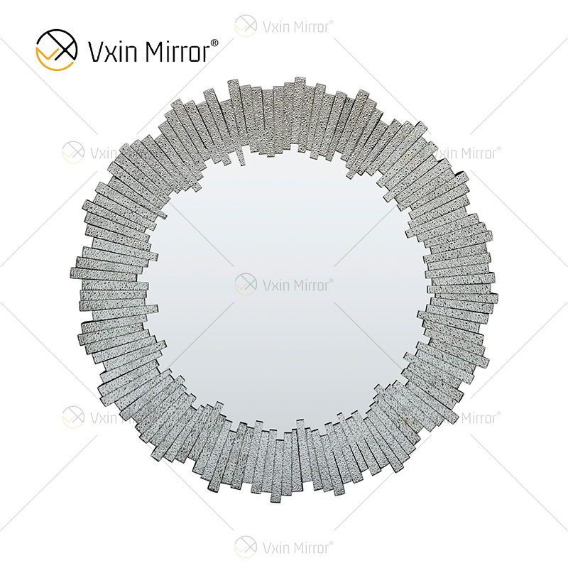 New Design WXM-1131 Wall Decor Diamond Shade Silver Wall Hanging Mirror