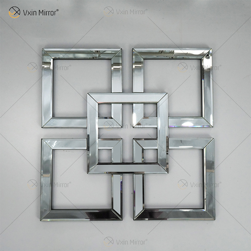 Square Mirrored Wall Decorative Mirror with Beveled Edge Modern Fashionable Wall-Mounted Mirrors WXM-1590