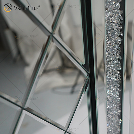 Venetian Rectangle Crushed Diamond Crystal Mirror Wall Art Home Decor Hallway For Living Room Sofas WXM-502