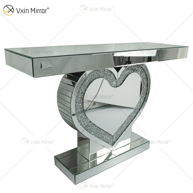 Factory Direct Sale WXF-508 Mirror Console Table Diamond Crystal Heart-shaped Console Tables