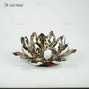 Factory Supply Vxin Mirror Flower VX-07 Silver Candlestick Lotus Crystal Candle Holder