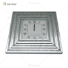 Hot Sale Mirrored Clock WXMC-078 Crushed Diamond Silver Wall Decor Elegant Square Clock