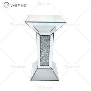 New Design Vxin WXF-722 Home Decor Crushed Diamond End Table Silver Mirror Furniture Side Table