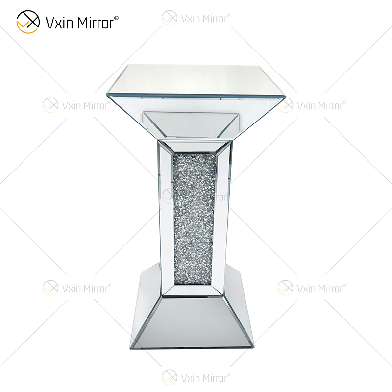 New Design Vxin WXF-722 Home Decor Crushed Diamond End Table Silver Mirror Furniture Side Table