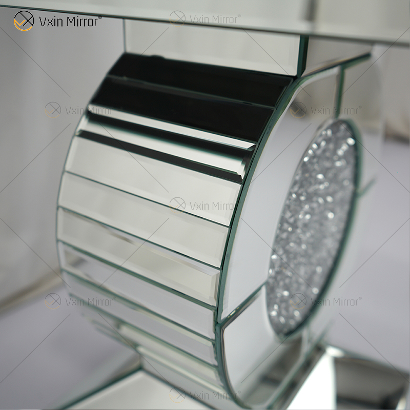 Factory Supply Vxin End Table WXF-157 Silver Crushed Diamond Mirror Side Table with Drawer