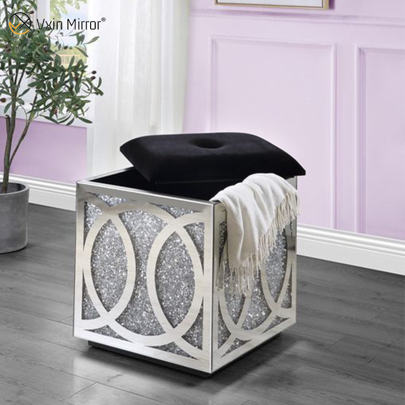 Modern WXF-601 Mirrored Coffee Table Sparkly Side Table for Living Room Set with Sofa for Set