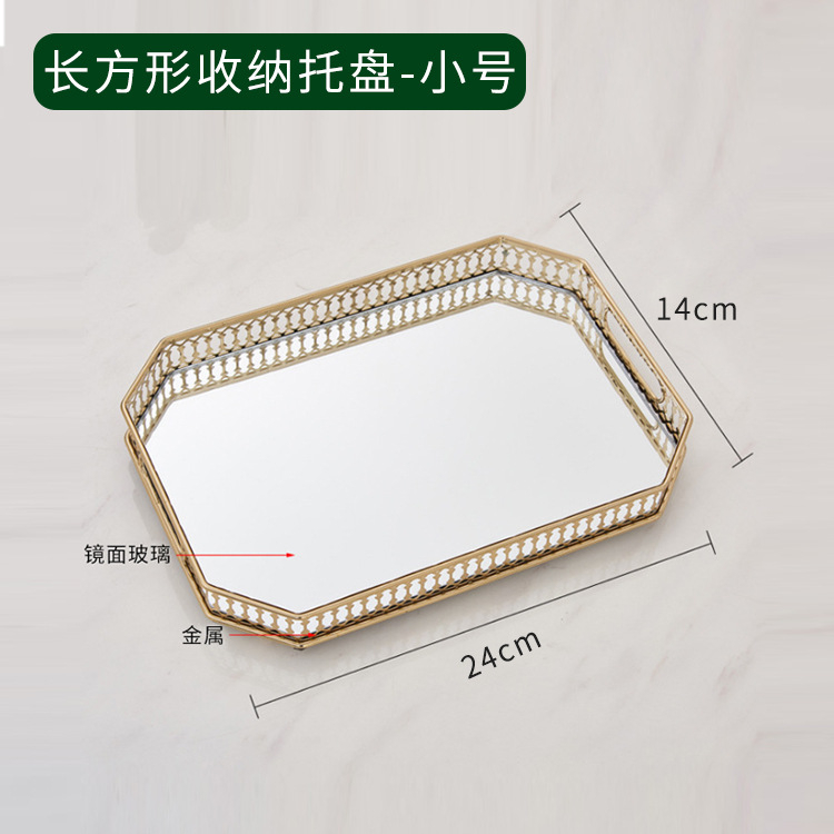 Hot Sell Vxin Mirror WXT-202203 Modern Decor Gold Metal Frame Mirror Tray Mirrored Tray 6 Size