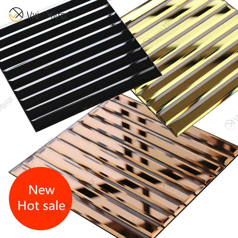 Bevel Edge Mirror Custom Modern Ceramic Tile Lobby Home Wall Decoration Hot Sale Mirror Wall Decor Home Decor