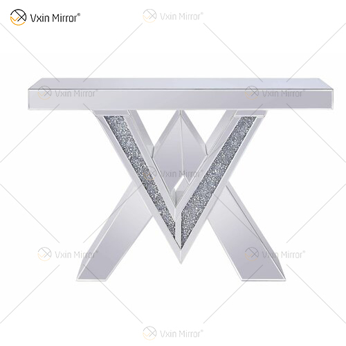 2022 New Products Designer Console Table Crushed Diamond Crystal Mirrored Console Tables