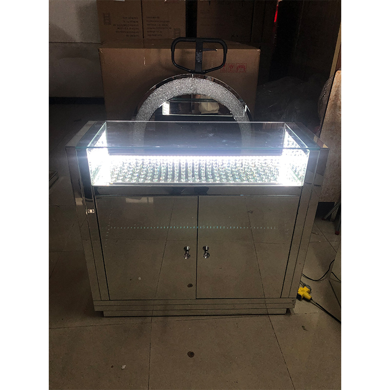 LED Design WXF-2124 Octagonal Beads Fashion Makeup Mirror Cabinet Match LED Mirror Custom Plug