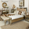 Antique Furniture King Bed Golden Frame Mirrored Super Bed