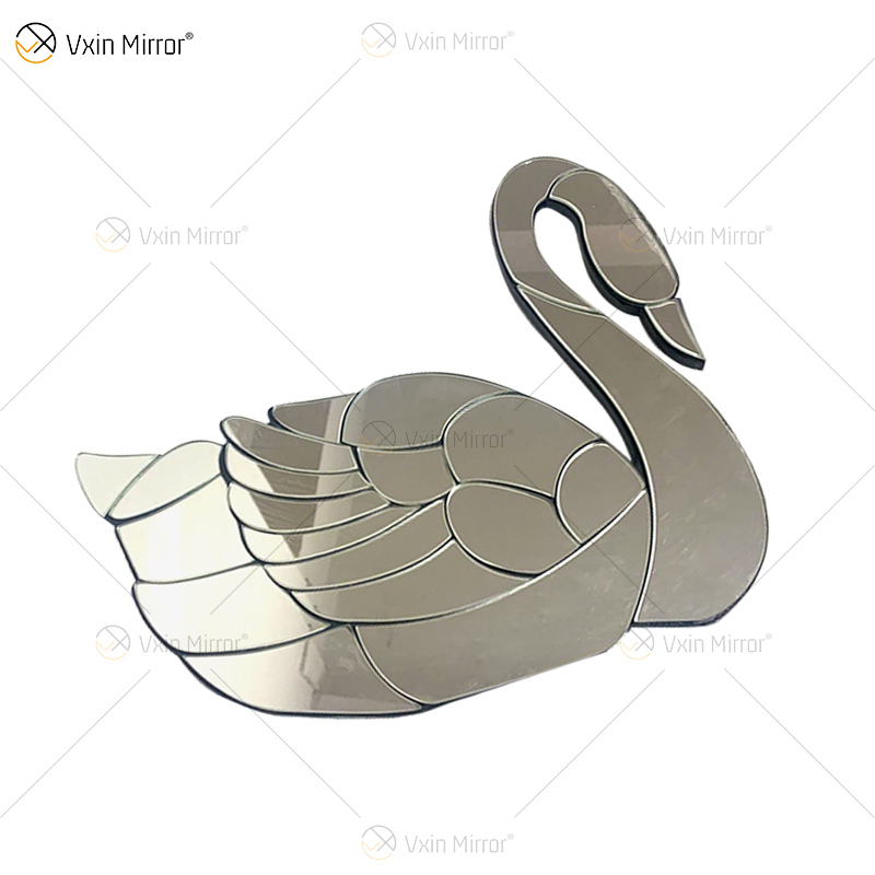 Noble Glass WXM-1159 Mirrored Custom Swan Modern Lobby Home Wall Decoration Hot Sale Mirror Wall Art Home Decor for Sofa Set