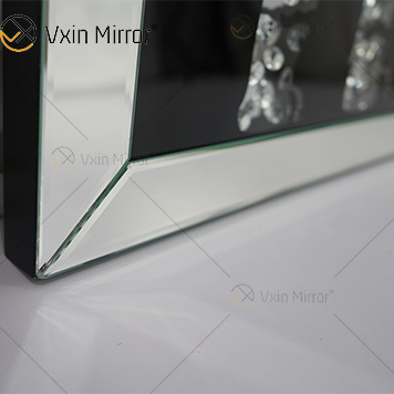 VXin WXMA-22 Home Decor Glass Frame Mirrored Tiger Wall Art Crystal Porcelain Painting Mirror Wall Art