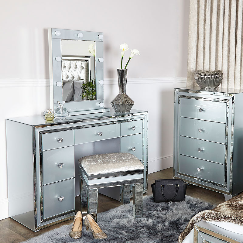 3 Colors Venetian Styles VXin WXDL-104 Hollywood Lighted Mirror Vanity Set with Led Light 7 Bulbs