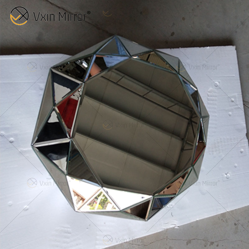 Modern Living Room Sofa Corner Furniture Silver Glass Mirrored Tea Table Coffee Table Mirrored Bedside Table