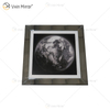 VXin WXPP-13 Home Decor Glass Frame Mirrored Earth Wall Art Crystal Porcelain Painting Mirror Wall Art