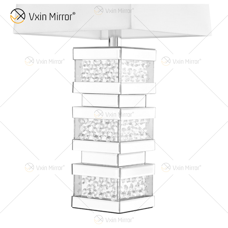 Factory Supply WXTL-097 Modern Silver Crystal LED Mirror Table Lamp for Warm Light