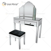 China Supply Modern Silver Dressing Table Chair 2 Drawers with Full-length Mirror