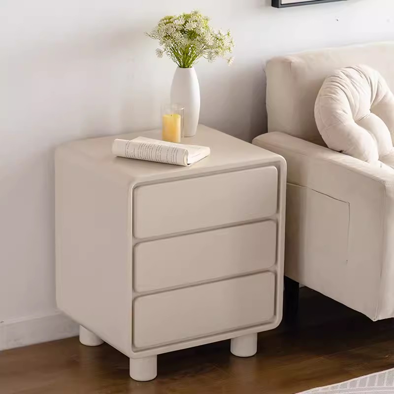 Cream White Wood Storage cabine