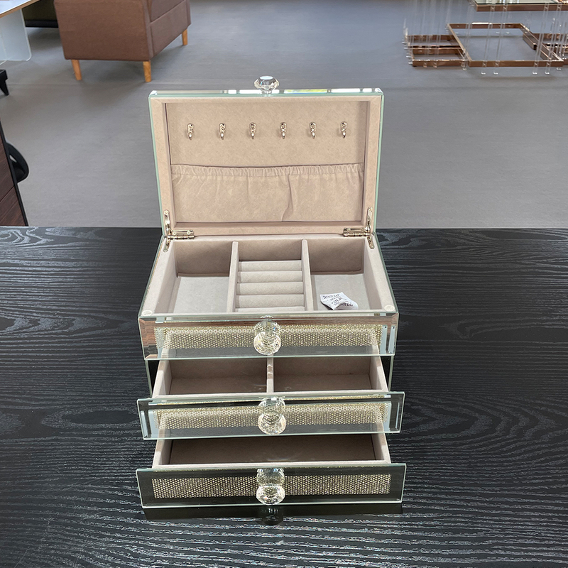 Luxury 3-Layer Diamond Crystal Jewelry Box