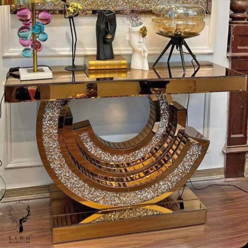Crystal diamonds console table
