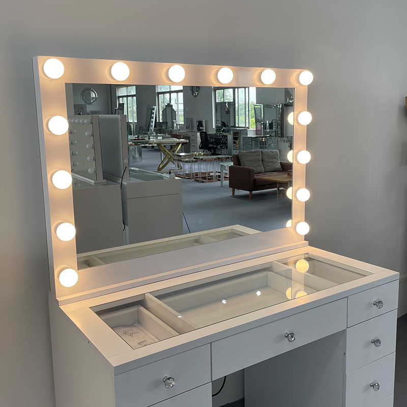white vanity table