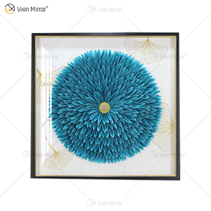 The Newest Vxin WXPA-01 Flower Paint for Home Decor Wall Art Metal Feather Hanging Picture for Living Room Set for Sale