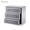 Good Quality Silver WXF-1001 Crushed Diamond Nightstand Modern Decor Bedside Table with 3 Drawer