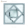 Vxin WXF-158 3D Sparkling Crushed Diamond Square Mirrored Coffee Table Silver Tempered Glass Table