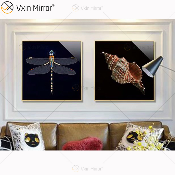 Wholesale Morden Colorful Wall Art Glass Crystal Porcelain Painting