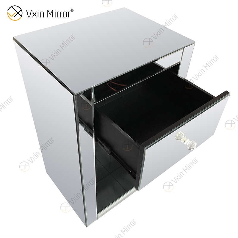 Vxin Mirror Hot Sale WXR-008 Silver Home Decor Mirored Cupboard Cabinet With Drawers with Self
