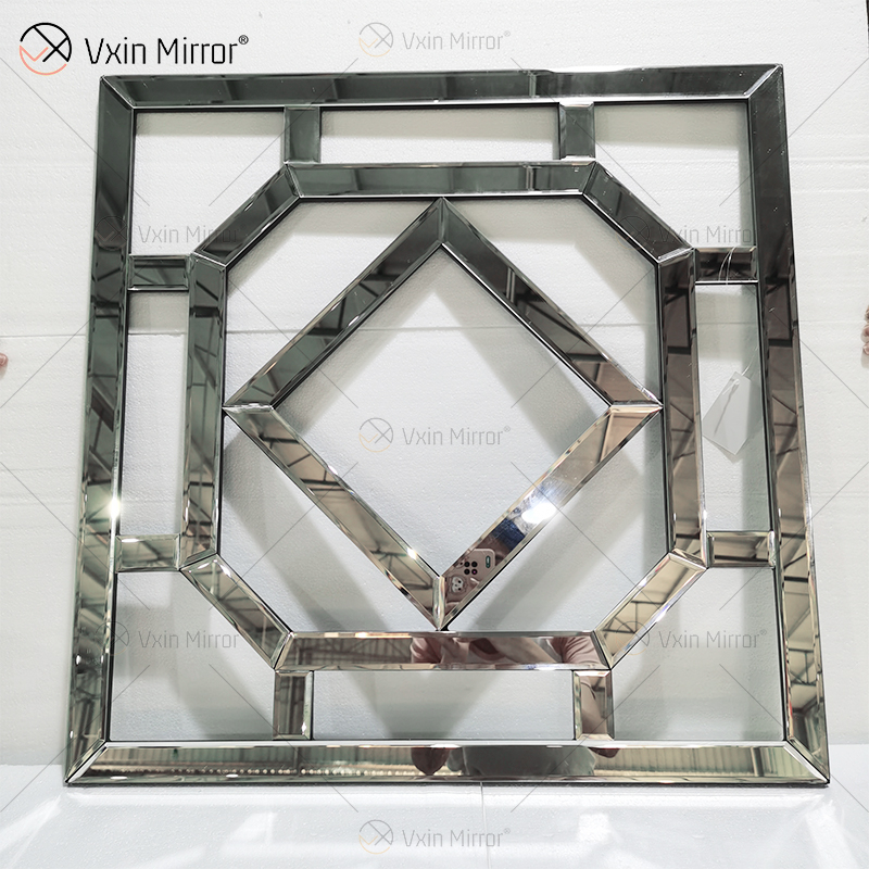 Square Mirrored Wall Decorative Mirror with Beveled Edge Modern Fashionable Wall-Mounted Mirrors WXM-1585