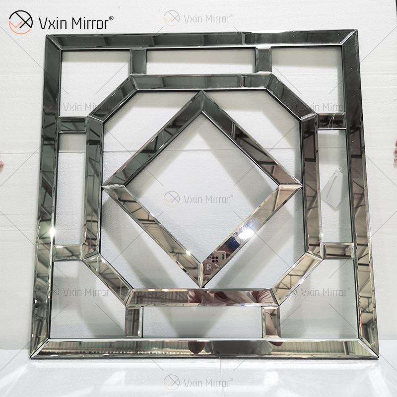 Square Mirrored Wall Decorative Mirror with Beveled Edge Modern Fashionable Wall-Mounted Mirrors WXM-1585