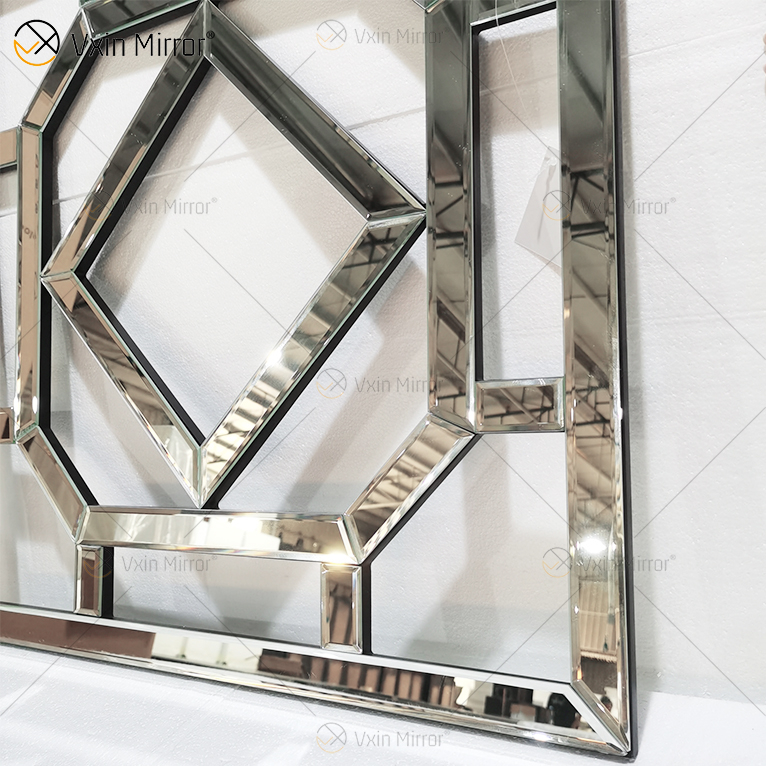 Square Mirrored Wall Decorative Mirror with Beveled Edge Modern Fashionable Wall-Mounted Mirrors WXM-1585