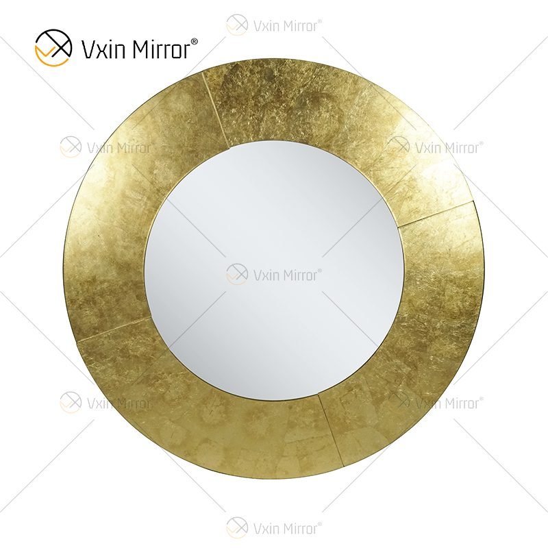 Hotel Supply Spain Design WXM-2497 Round Golden Leaf Luxury Wall Mirror
